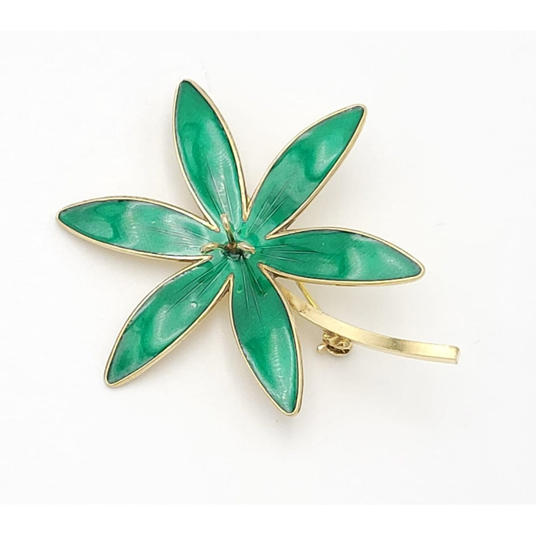 Hroar Prydz Jewelry Norwegian Designer Hroar Prydz Sterling &amp; Enamel Large Flower Brooch 20s/30s