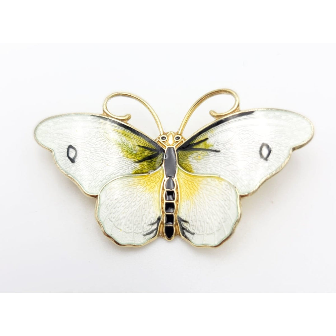 Hroar Prydz Jewelry Norwegian Hroar Prydz Sterling &amp; Enamel LARGE Butterfly Brooch 20s/30s