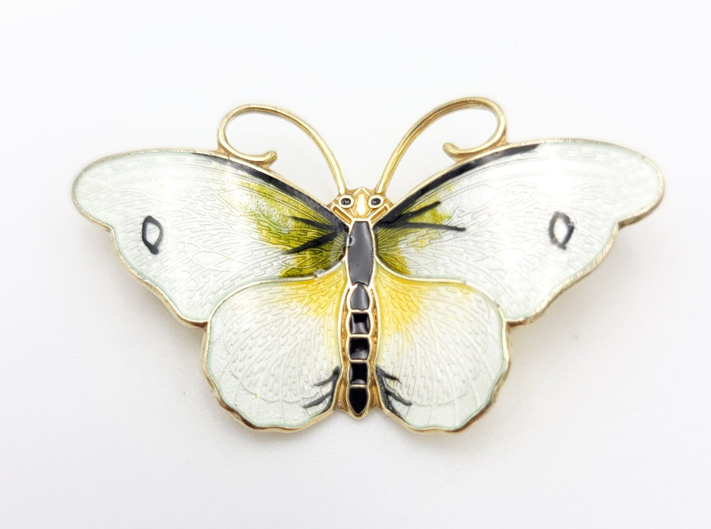 Hroar Prydz Jewelry Norwegian Hroar Prydz Sterling & Enamel LARGE Butterfly Brooch 20s/30s