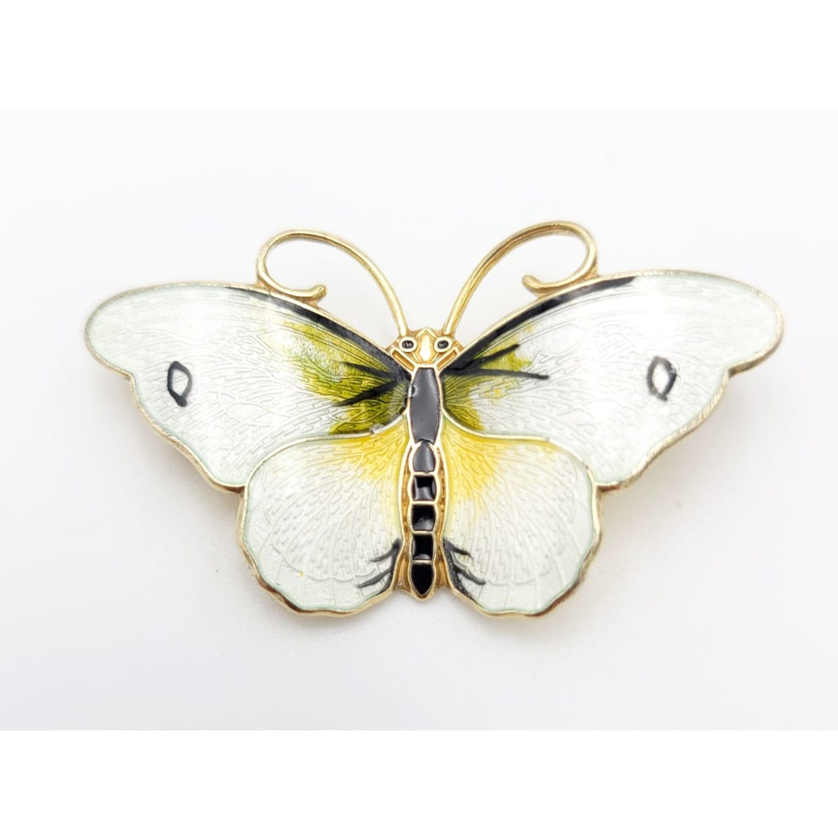 Hroar Prydz Jewelry Norwegian Hroar Prydz Sterling &amp; Enamel LARGE Butterfly Brooch 20s/30s