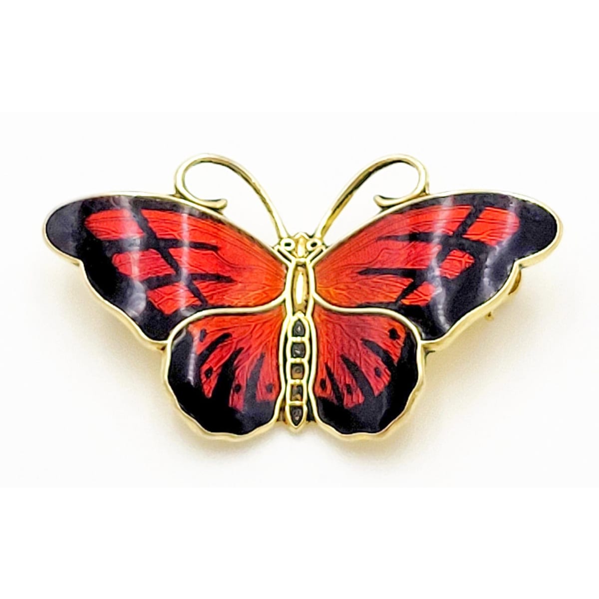 Hroar Prydz Jewelry Norwegian Jens Erik Jensen for Hroar Prydz Sterling Enamel Butterfly Brooch 20/30s