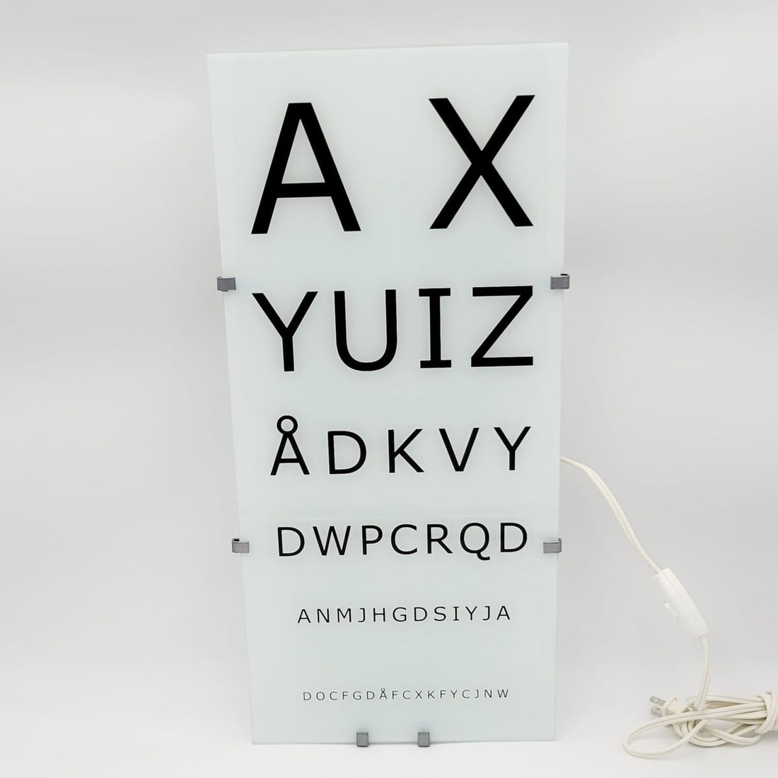 IKEA Lamps Rare IKEA Gyllen Eye Exam Chart 3D Wall Mounted Light Art Piece Circa 1990&