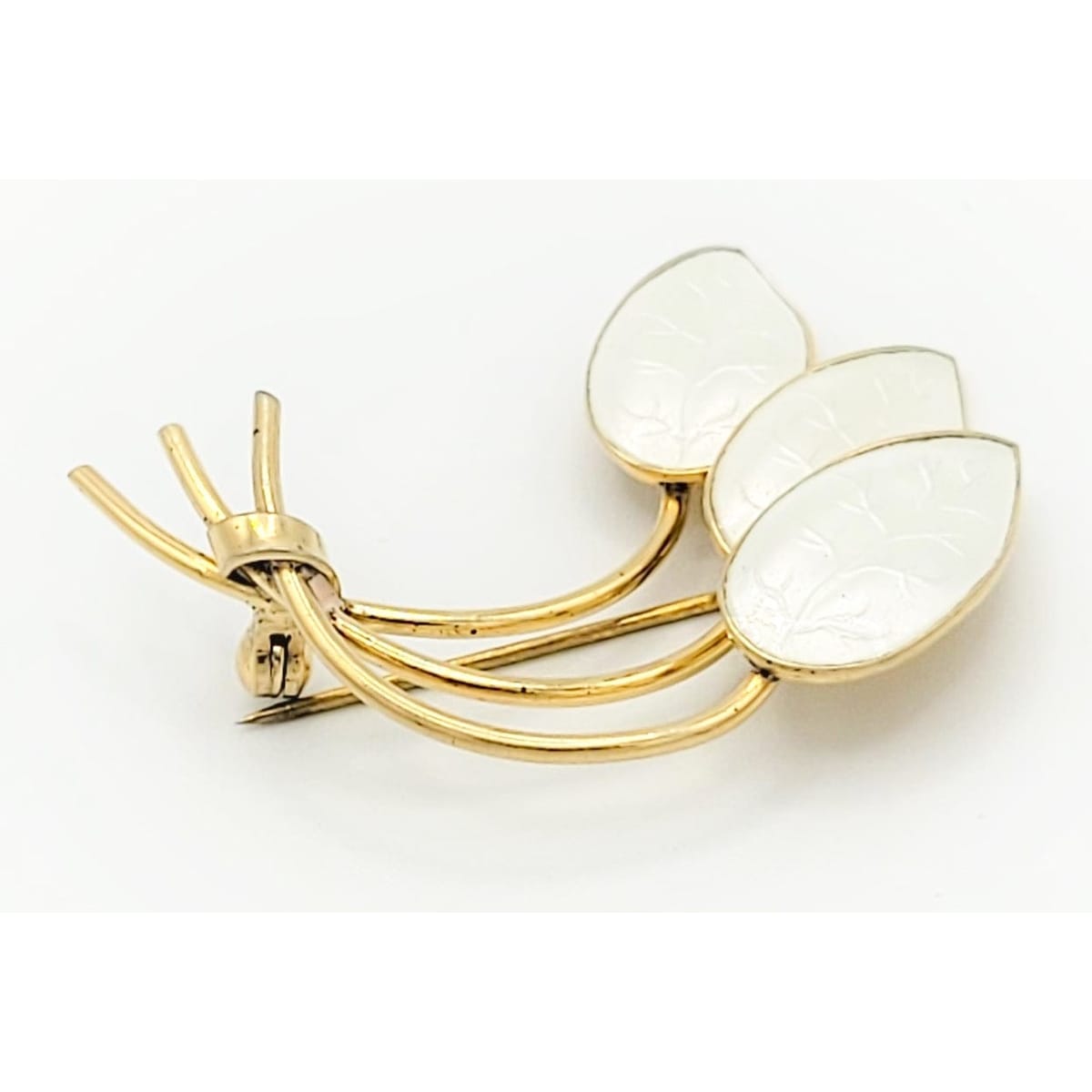Ivar Holth Jewelry Norway Designer Ivar Holth Sterling &amp; Enamel Leaves Brooch Pendant 1940s