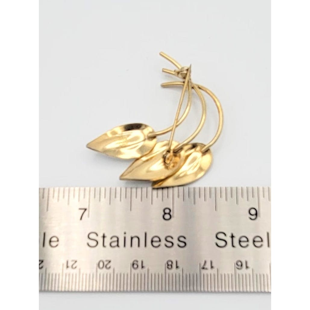 Ivar Holth Jewelry Norway Designer Ivar Holth Sterling &amp; Enamel Leaves Brooch Pendant 1940s