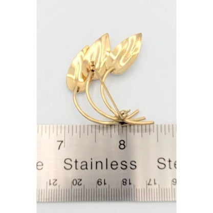 Ivar Holth Jewelry Norway Designer Ivar Holth Sterling &amp; Enamel Leaves Brooch Pendant 1940s