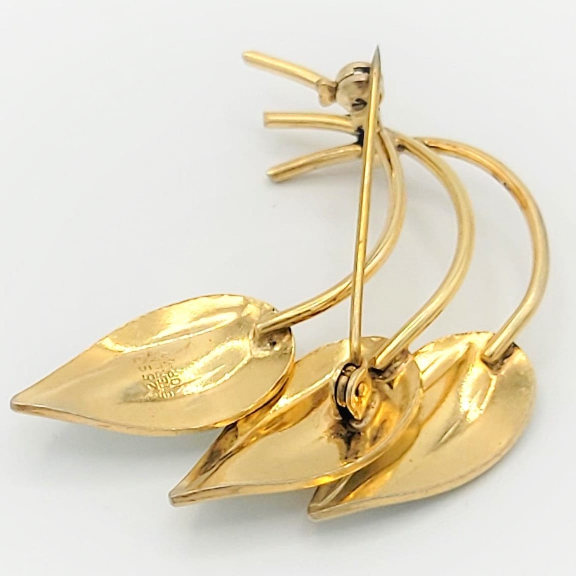 Ivar Holth Jewelry Norway Designer Ivar Holth Sterling &amp; Enamel Leaves Brooch Pendant 1940s