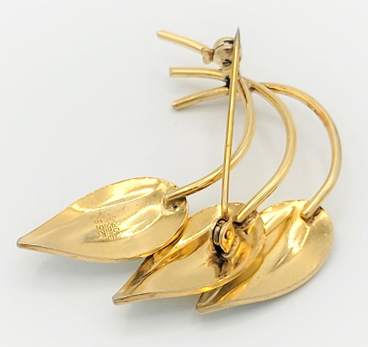 Ivar Holth Jewelry Norway Designer Ivar Holth Sterling & Enamel Leaves Brooch Pendant 1940s