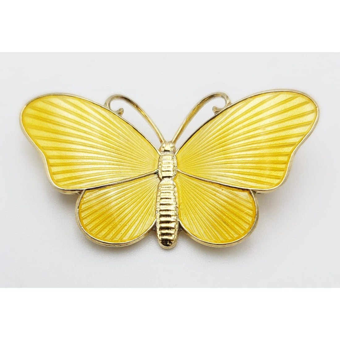 Ivar Holth Jewelry Norwegian Designer Ivar Holth Sterling Guilloche Enamel Butterfly Pin 1940s/50s