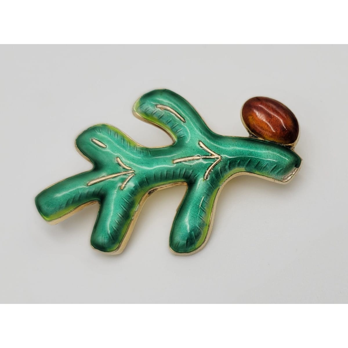 J Tostrup Jewelry J Tostrup Norway Sterling &amp; Guilloche Enamel Holly Berry Leaf Brooch Pin 1950&