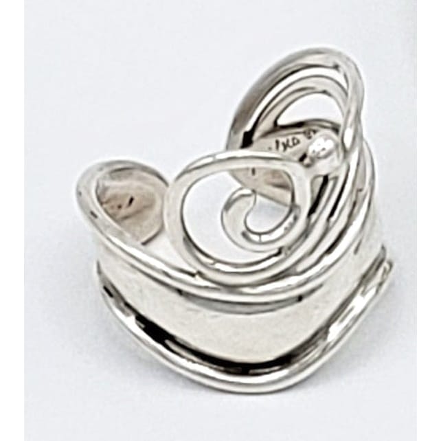 Danish Designer Janica Janina Nielsen abstract modernist sterling silver Cuff Ring 1980s, view 1 of 2
