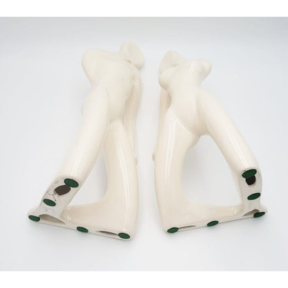 Jaru Sculpture Jaru California Ceramic Cubist Modernist Man Woman TALL Sculptures Set 1986