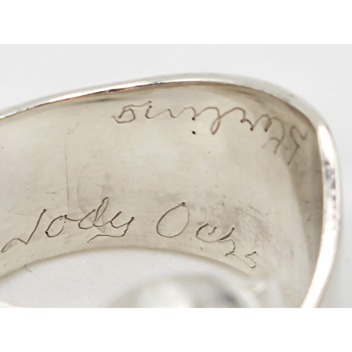 Jody Ochs Jewelry Fab! Jody Ochs Sterling Amethyst Blue Topaz Abstract Cigar Band Ring 1997