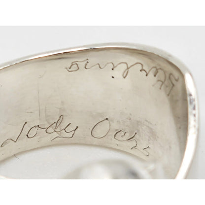 Jody Ochs Jewelry Fab! Jody Ochs Sterling Amethyst Blue Topaz Abstract Cigar Band Ring 1997