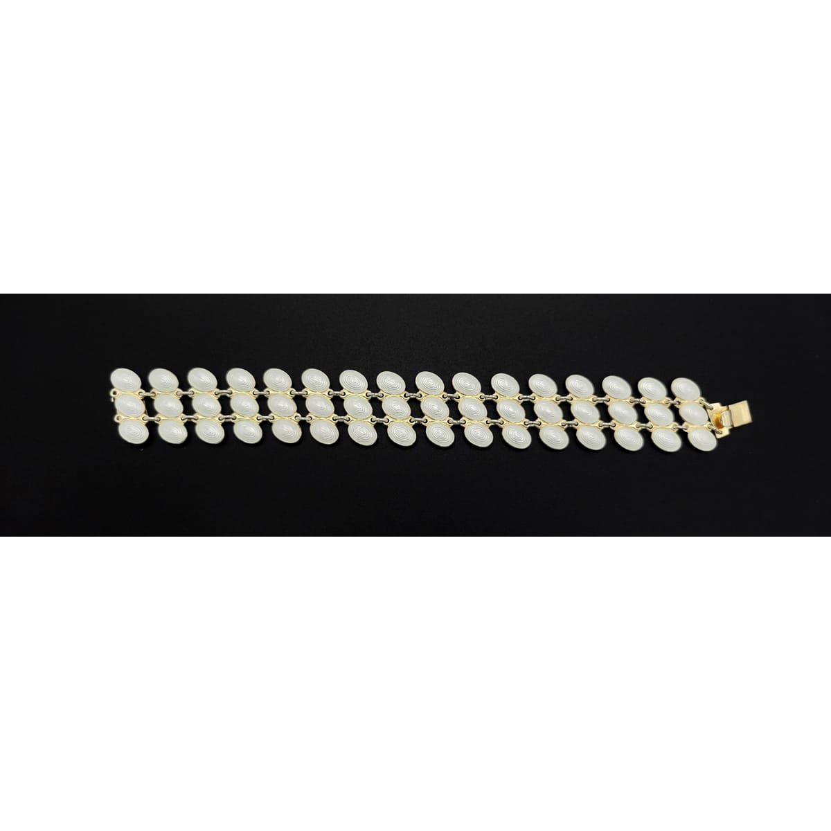 Johannes Bronee Jewelry Danish Johannes Bronee Sterling Enamel Modernist Wide Panel Link Bracelet