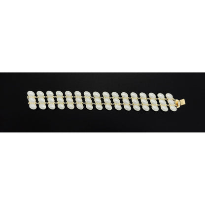 Johannes Bronee Jewelry Danish Johannes Bronee Sterling Enamel Modernist Wide Panel Link Bracelet