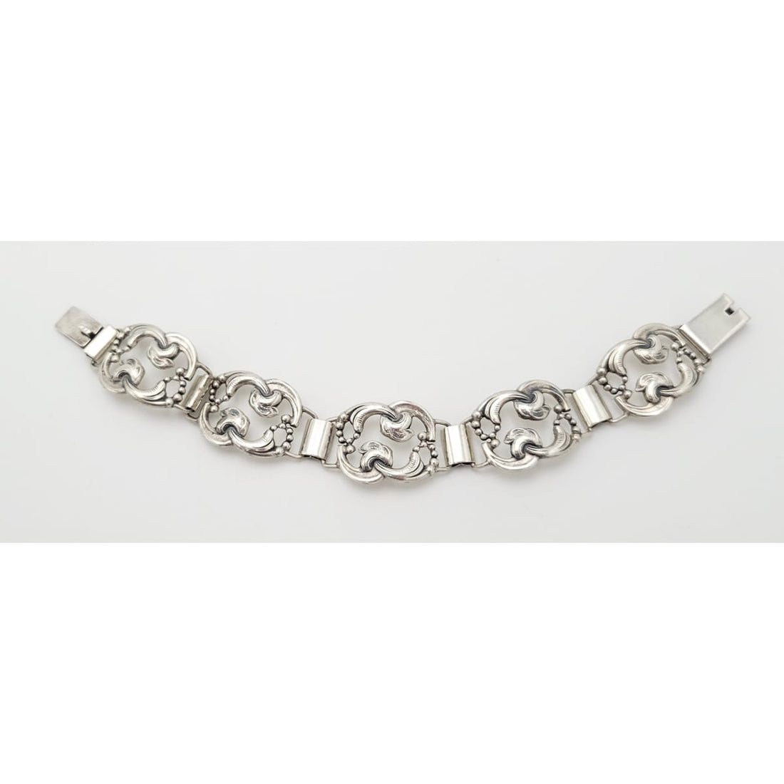 John Lauritzen Jewelry Designer John Lauritzen Denmark Sterling Silver Art Deco Panel Bracelet 1950s