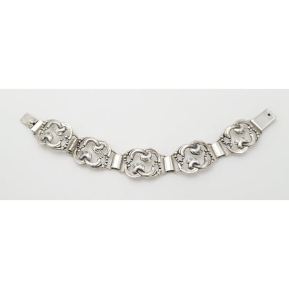 John Lauritzen Jewelry Designer John Lauritzen Denmark Sterling Silver Art Deco Panel Bracelet 1950s