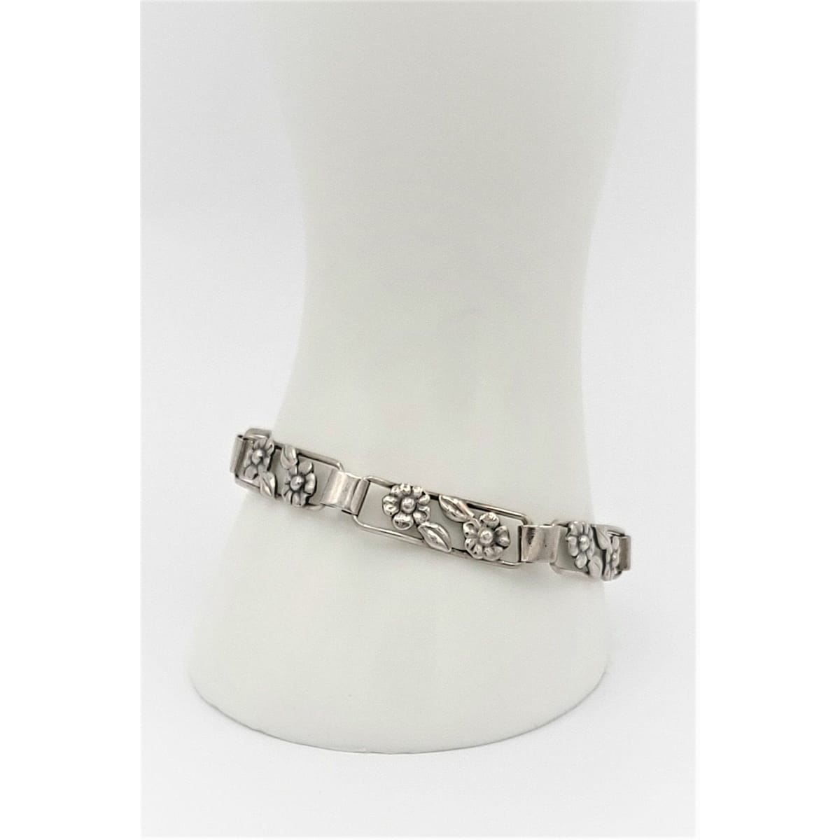 John Lauritzen Jewelry Vintage John Lauritzen Denmark 925 Sterling Floral Panel Links Bracelet Circa 1960s