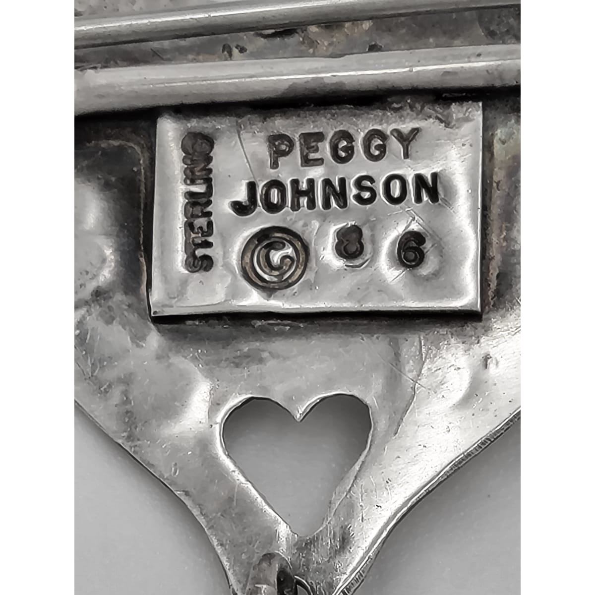 Johnson Jewelry Designer Peggy Johnson Sterling Silver "You Whisk My Heart Away" Brooch 1986