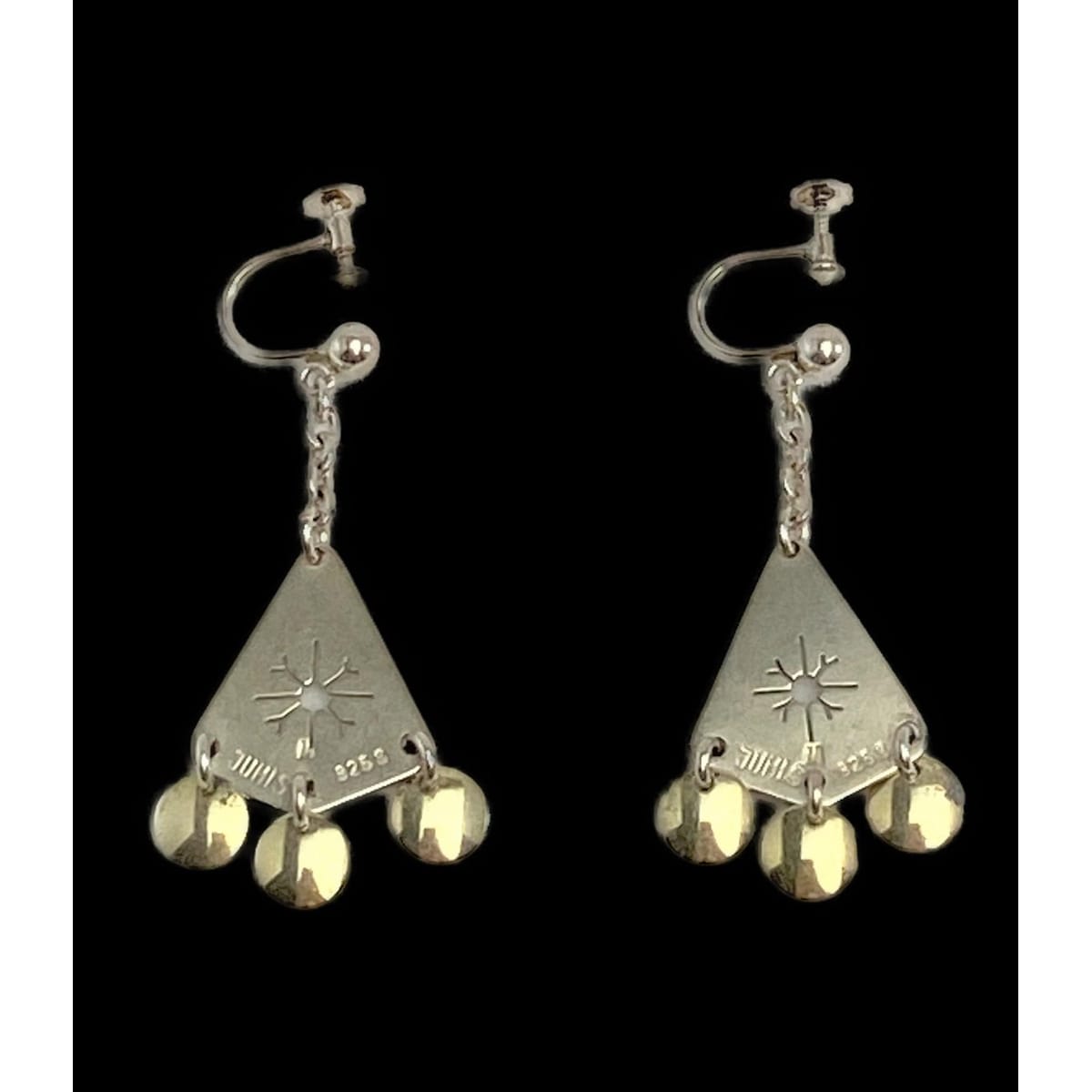 Juhls Jewelry VTG 925SS Juhls Kautokeino Norway Dangle Earrings Retro Atomic 1960s Fab!