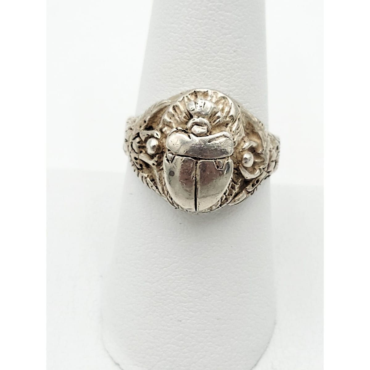 Kali Jewelry Rare 925SS Artisan Egyptian Revival Scarab Beetle Ring made by Kali Circa 1970&