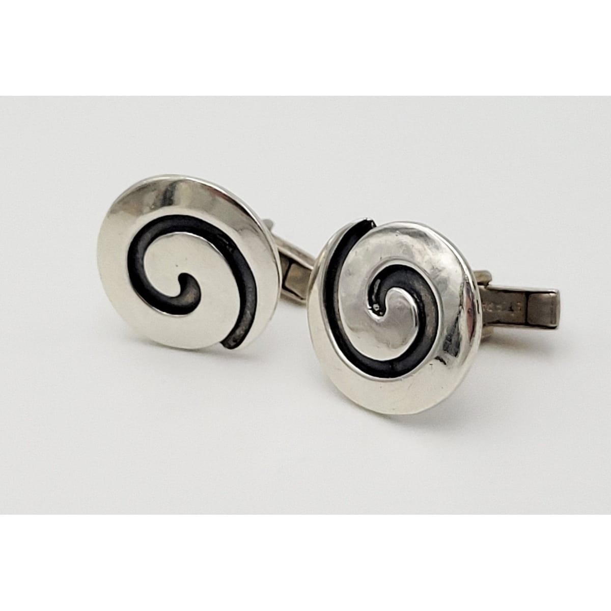 Kenneth Begay White Hogan Jewelry Superb Navajo Kenneth Begay White Hogan Sterling Modernist Cufflinks 1950s Rare
