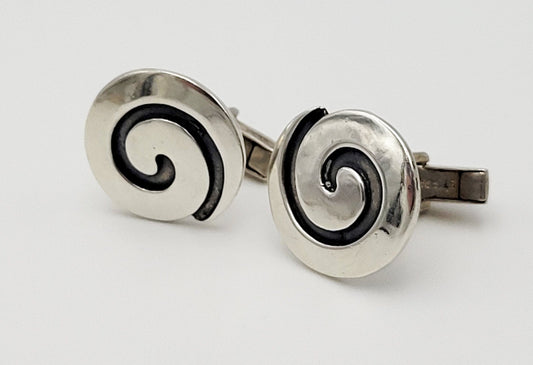 Kenneth Begay White Hogan Jewelry Superb Navajo Kenneth Begay White Hogan Sterling Modernist Cufflinks 1950s Rare