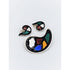 Knut Andreas Rasmussen Jewelry Knut Andreas Rasmussen Sterling Enamel Modernist Earrings Brooch RARE Set 1940s