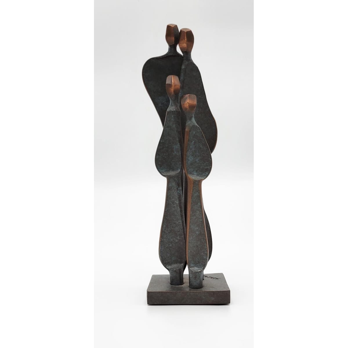 Kramer Sculpture Superb Canadian Boris Kramer Solid Copper Modernist Cubist Family Sculpture 2004