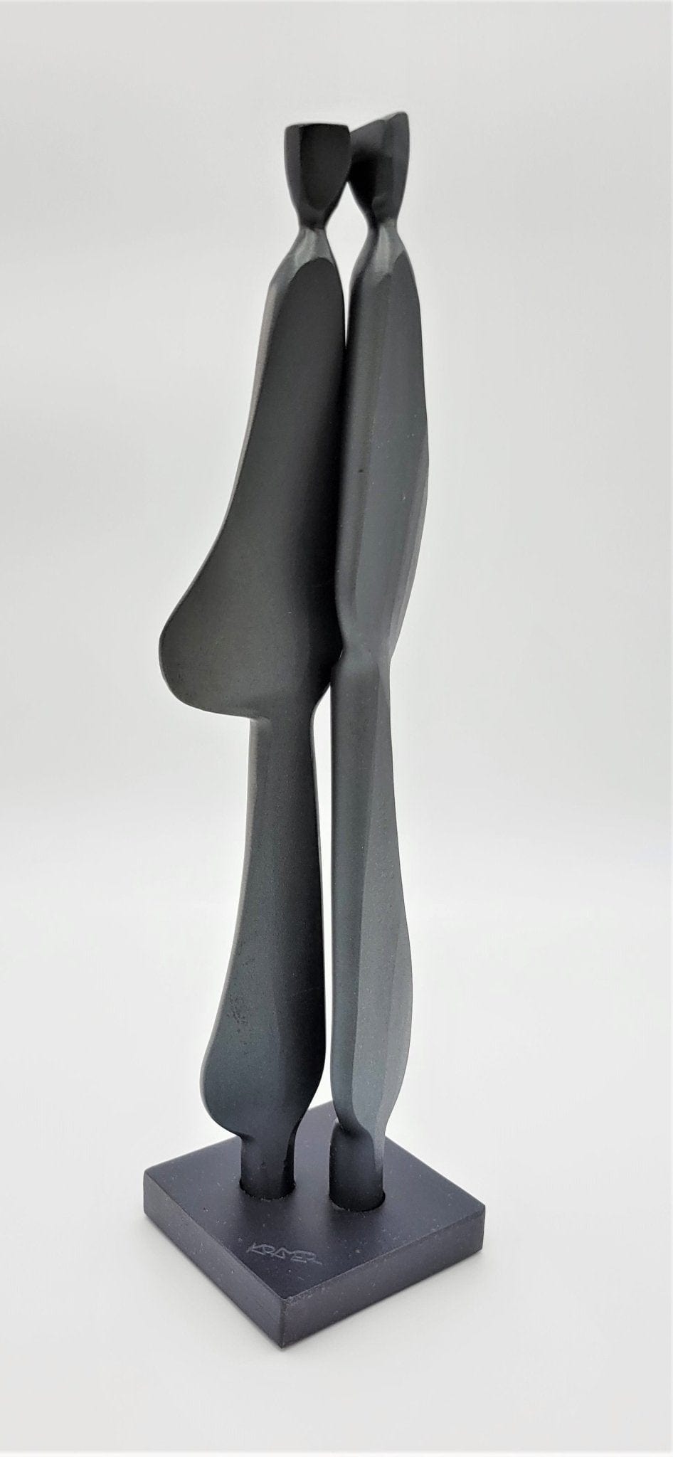 Kramer Sculpture Superb Modernist Tall Black Steel Best Friends Sculpture by Kramer of Canada 2005