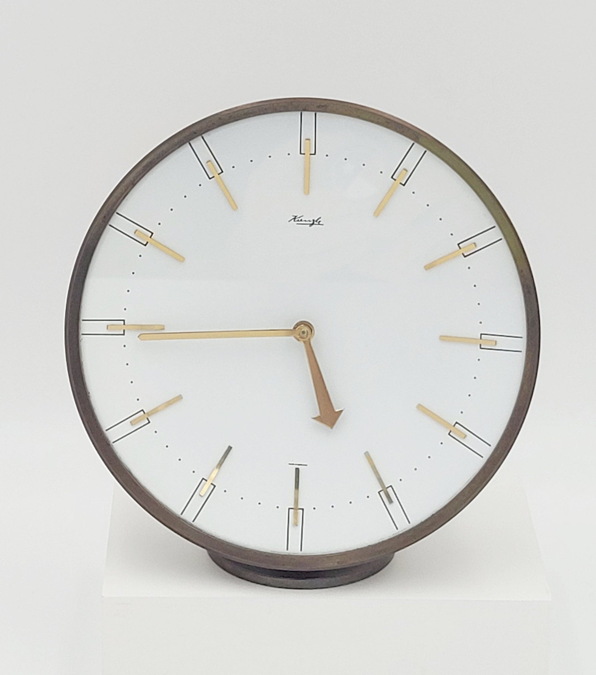 Kruger Clock Heinrich Johannes Möller For Kienzle Germany Art Deco Mantle Clock C. 1950