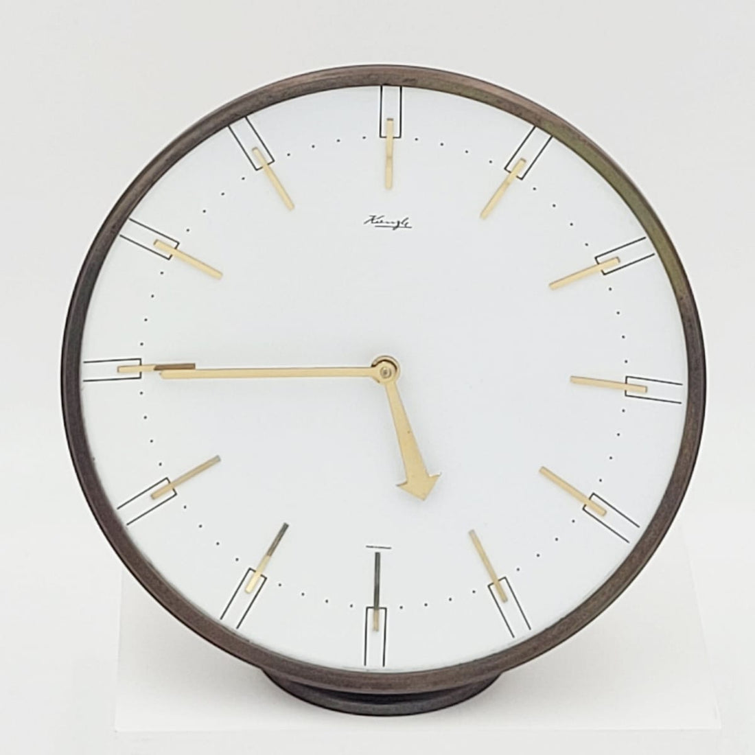 Kruger Clock Heinrich Johannes Möller For Kienzle Germany Art Deco Mantle Clock C. 1950