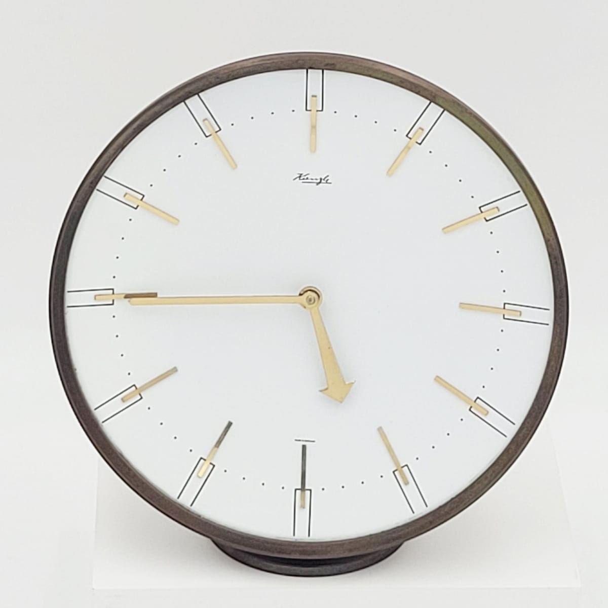Kruger Clock Heinrich Johannes Möller For Kienzle Germany Art Deco Mantle Clock C. 1950