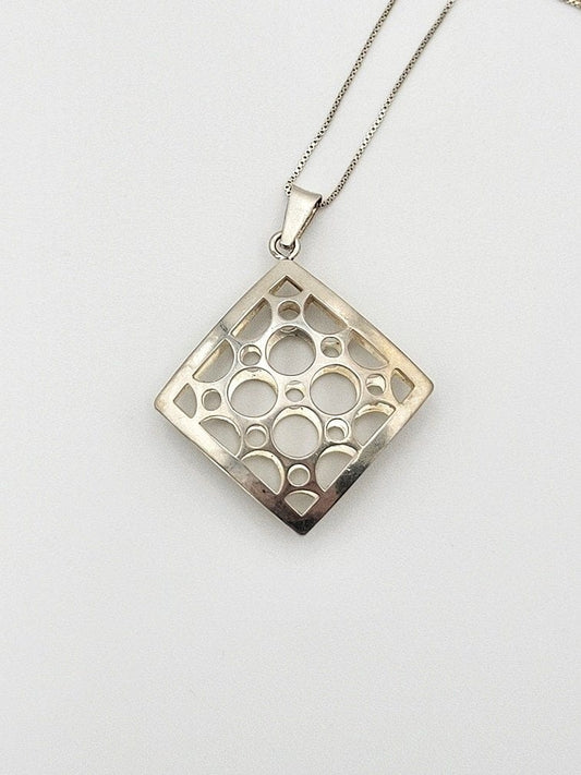 Kultaseppa Salovaara Jewelry 925 Sterling Abstract Modernist 3-D Pendant Necklace Kultaseppa Salovaara Finland