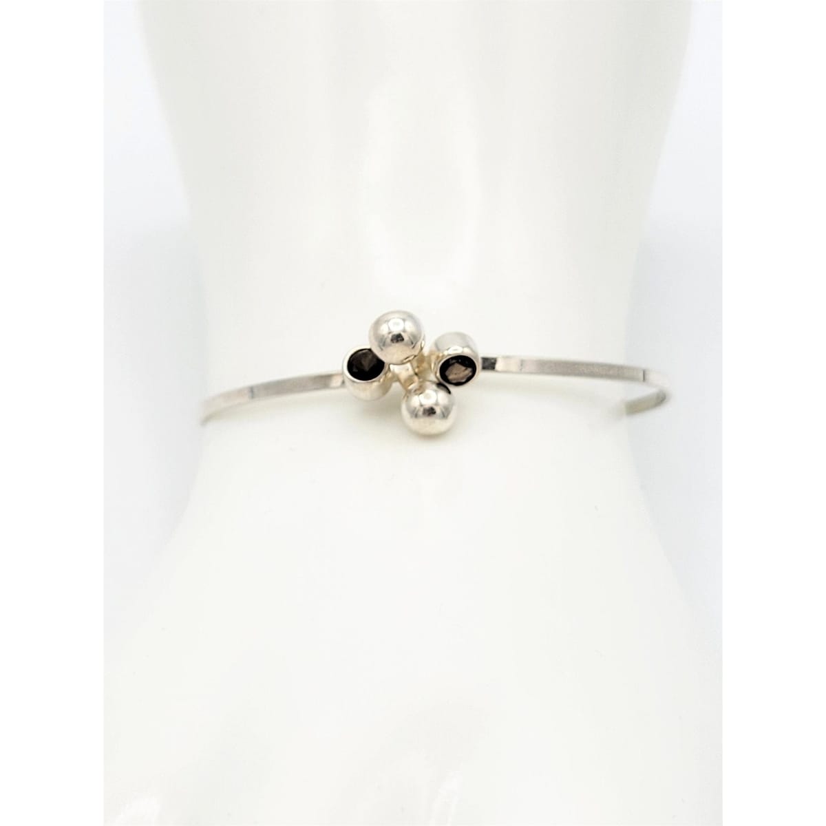 Kultaseppa Salovaara Jewelry Finnish Designer Kultaseppa Salovaara Sterling &amp; Quartz Modernist Bangle 1980s