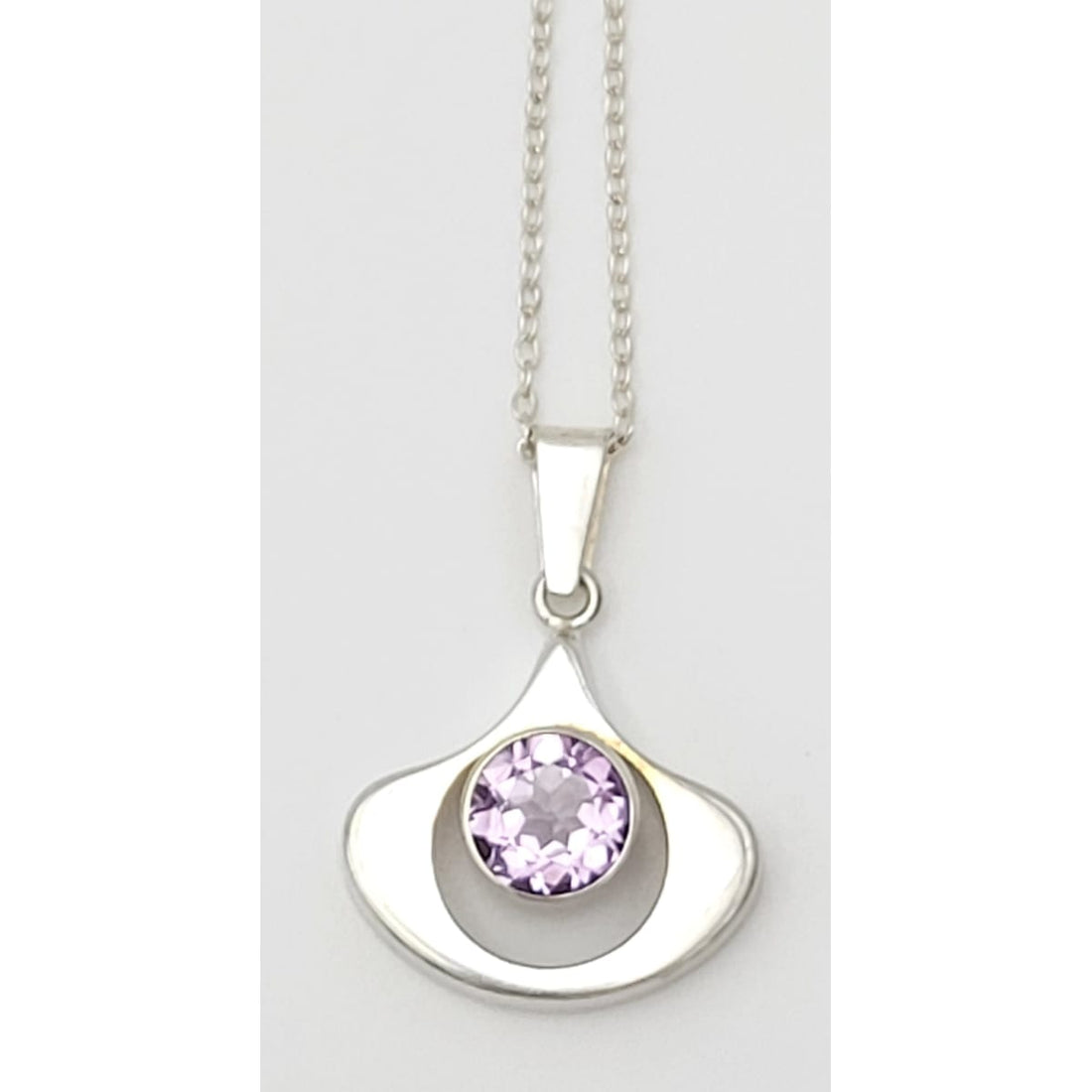 Kultaseppa Salovaara Jewelry Kultaseppa Salovaara Finland Modernist Sterling &amp; Amethyst Pendant Necklace