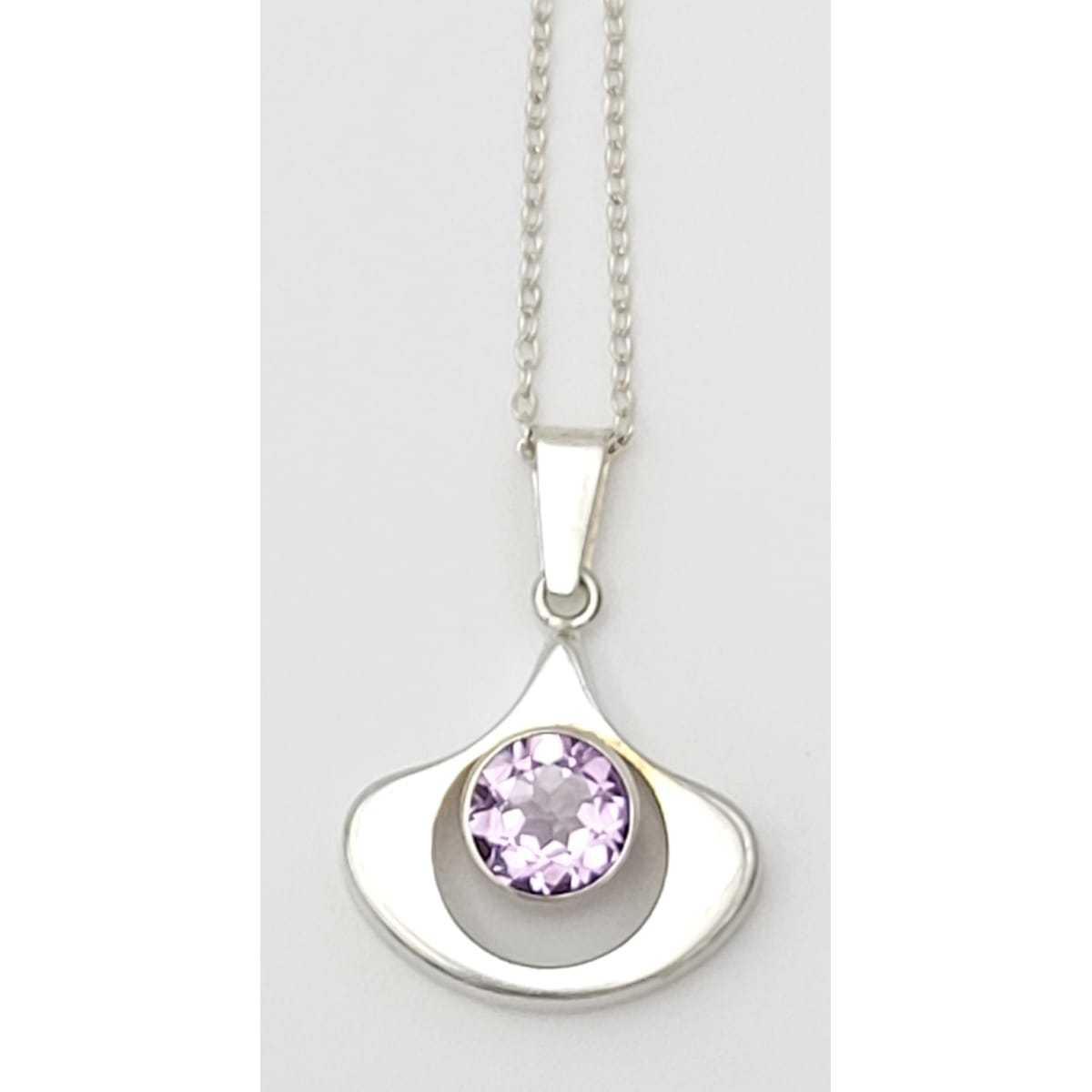Kultaseppa Salovaara Jewelry Kultaseppa Salovaara Finland Modernist Sterling &amp; Amethyst Pendant Necklace