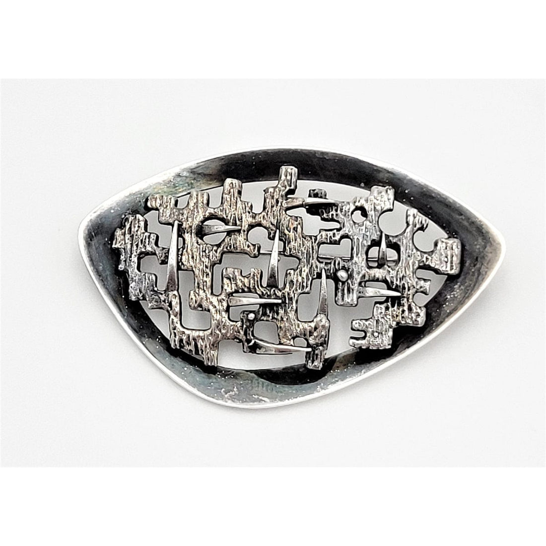 Kultaseppa Salovaara Jewelry Vintage Kultaseppa Salovaara Finland 830H Brutalist Brooch Pendant 1969