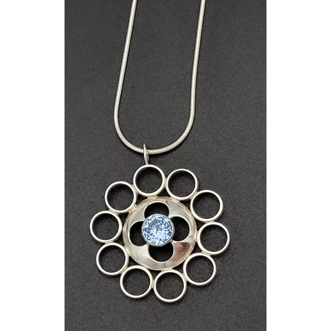 Kultateollisuus Ky Jewelry Vintage Jorma Laine Kultateollisuus Ky Sterling Blue Topaz Modernist Necklace