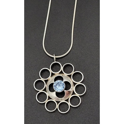Kultateollisuus Ky Jewelry Vintage Jorma Laine Kultateollisuus Ky Sterling Blue Topaz Modernist Necklace