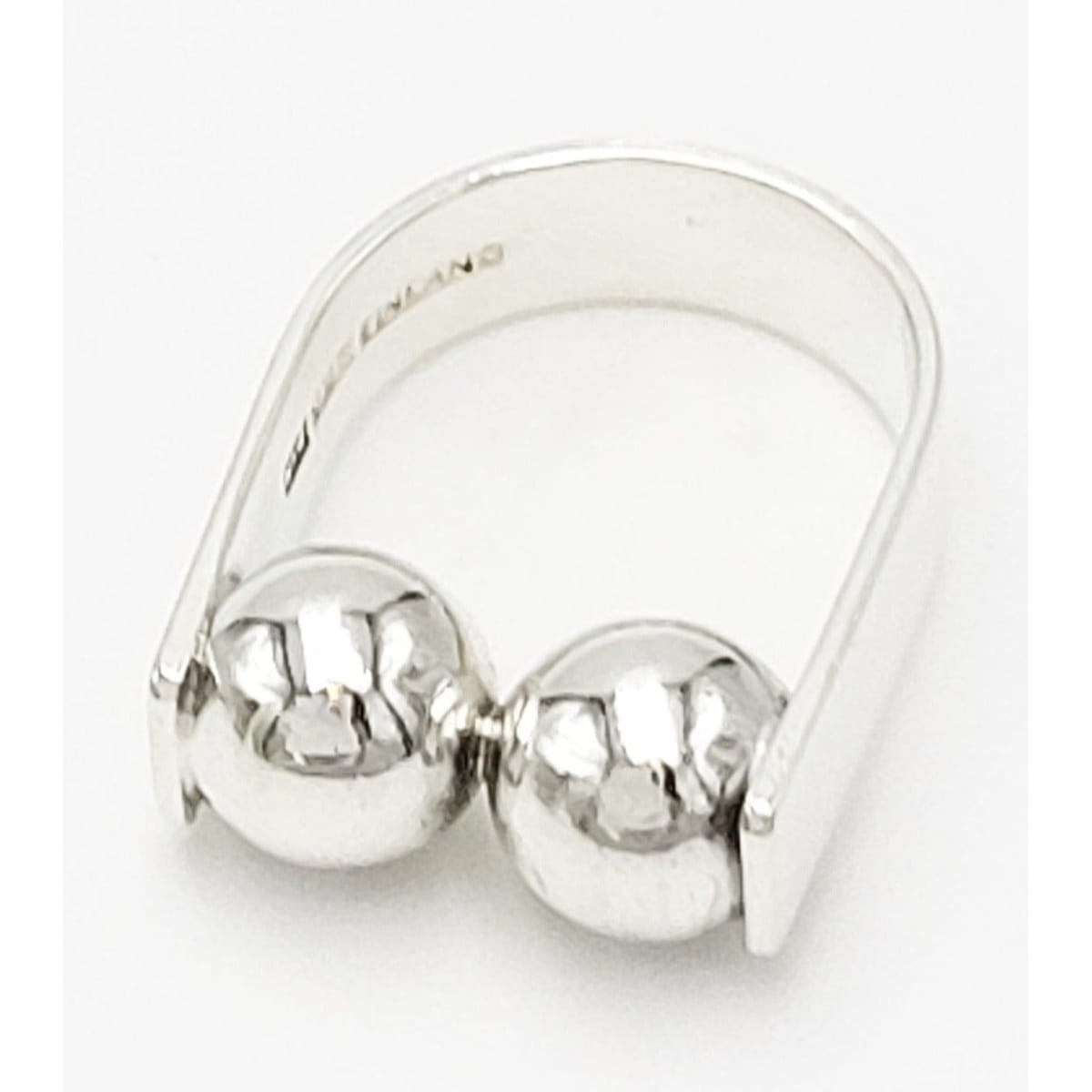 Kupittaan Kulta Jewelry Finnish Designer Elis Kauppi Kupitaan Kulta Sterling 3D Modernist Ring 1960s