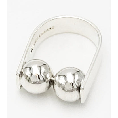 Kupittaan Kulta Jewelry Finnish Designer Elis Kauppi Kupitaan Kulta Sterling 3D Modernist Ring 1960s
