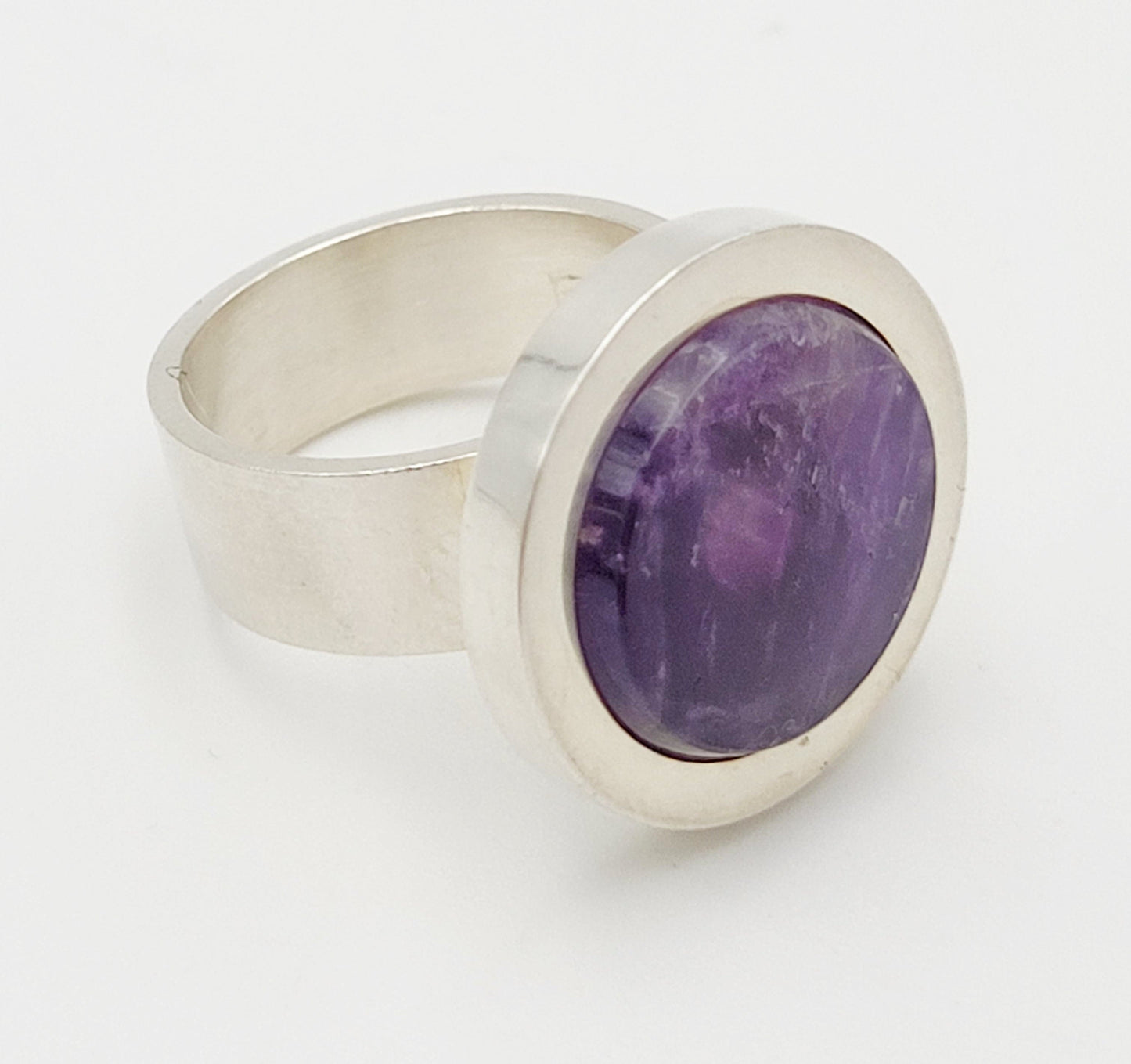 Kupittaan Kulta Jewelry Finnish Designer Elis Kauppi Kupittaan Kulta Modernist Sterling Amethyst Ring