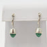 Kupittaan Kulta Jewelry Finnish Elis Kauppi Kupittaan Kulta Sterling Green Chalcedony Modernist Earrings 60s