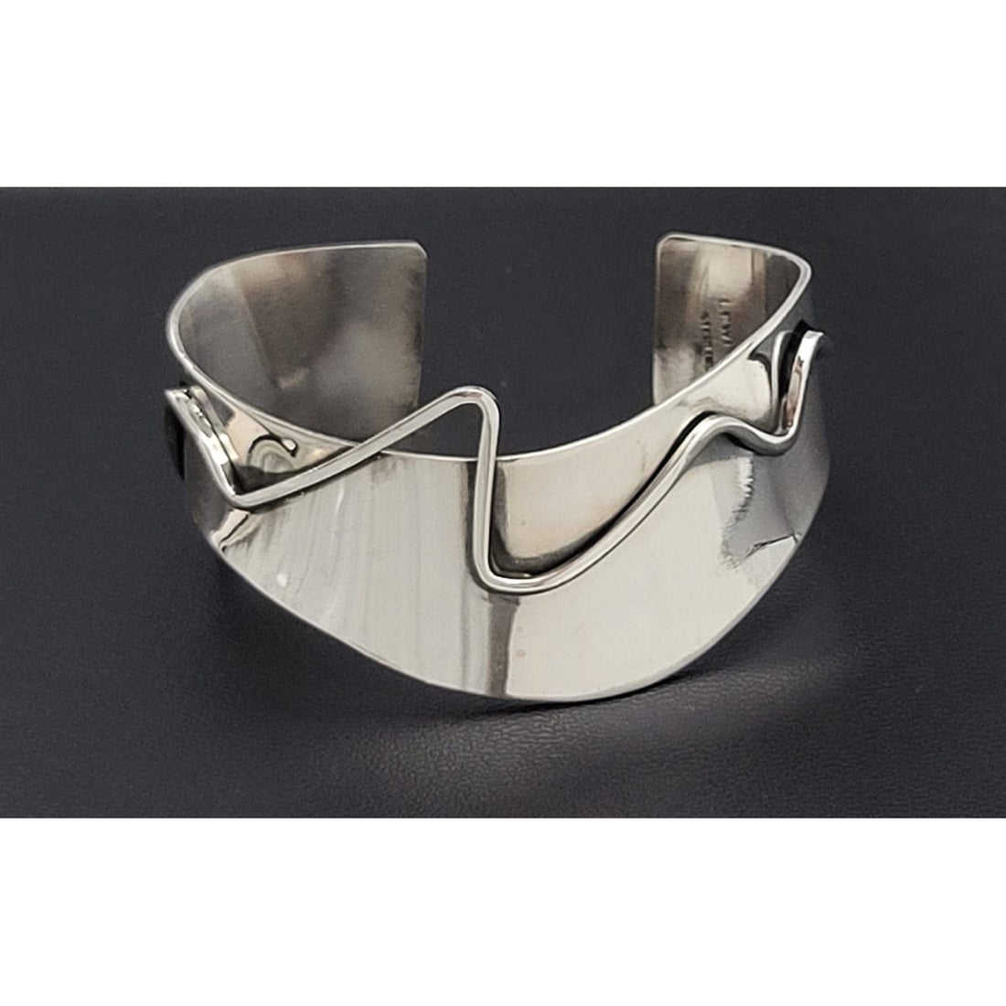 Lewittes Jewelry RARE Esther Lewittes Sterling Abstract Modernist Large Bracelet 1950/60s