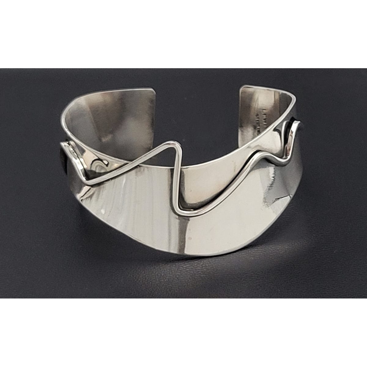 Lewittes Jewelry RARE Esther Lewittes Sterling Abstract Modernist Large Bracelet 1950/60s