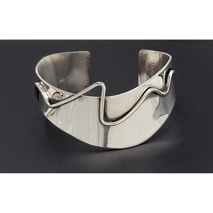 Lewittes Jewelry RARE Esther Lewittes Sterling Abstract Modernist Large Bracelet 1950/60s