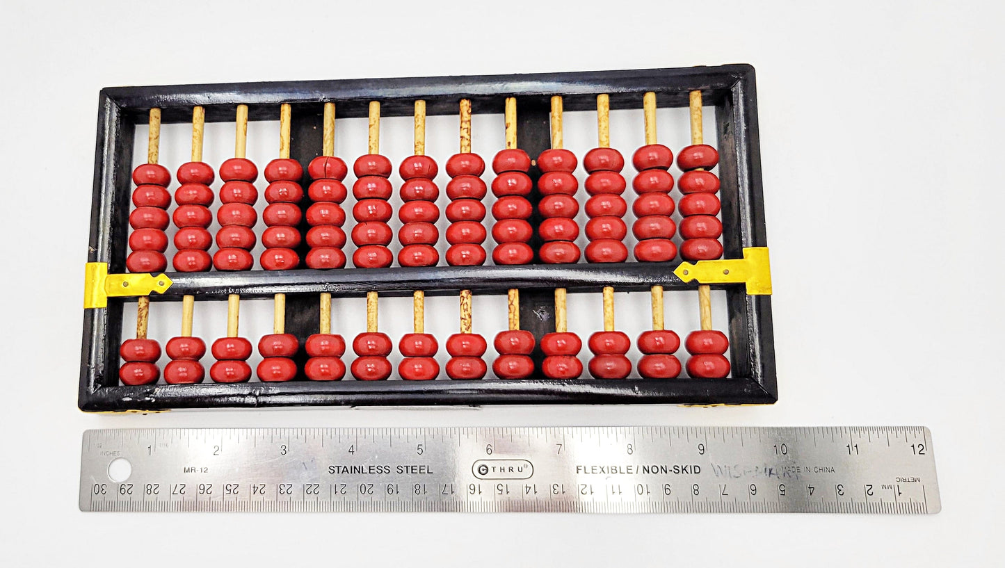 Lotus Flower Abacus Original Lotus Flower Brand PRC Handcrafted Bamboo Abacus Suanpan 1950s