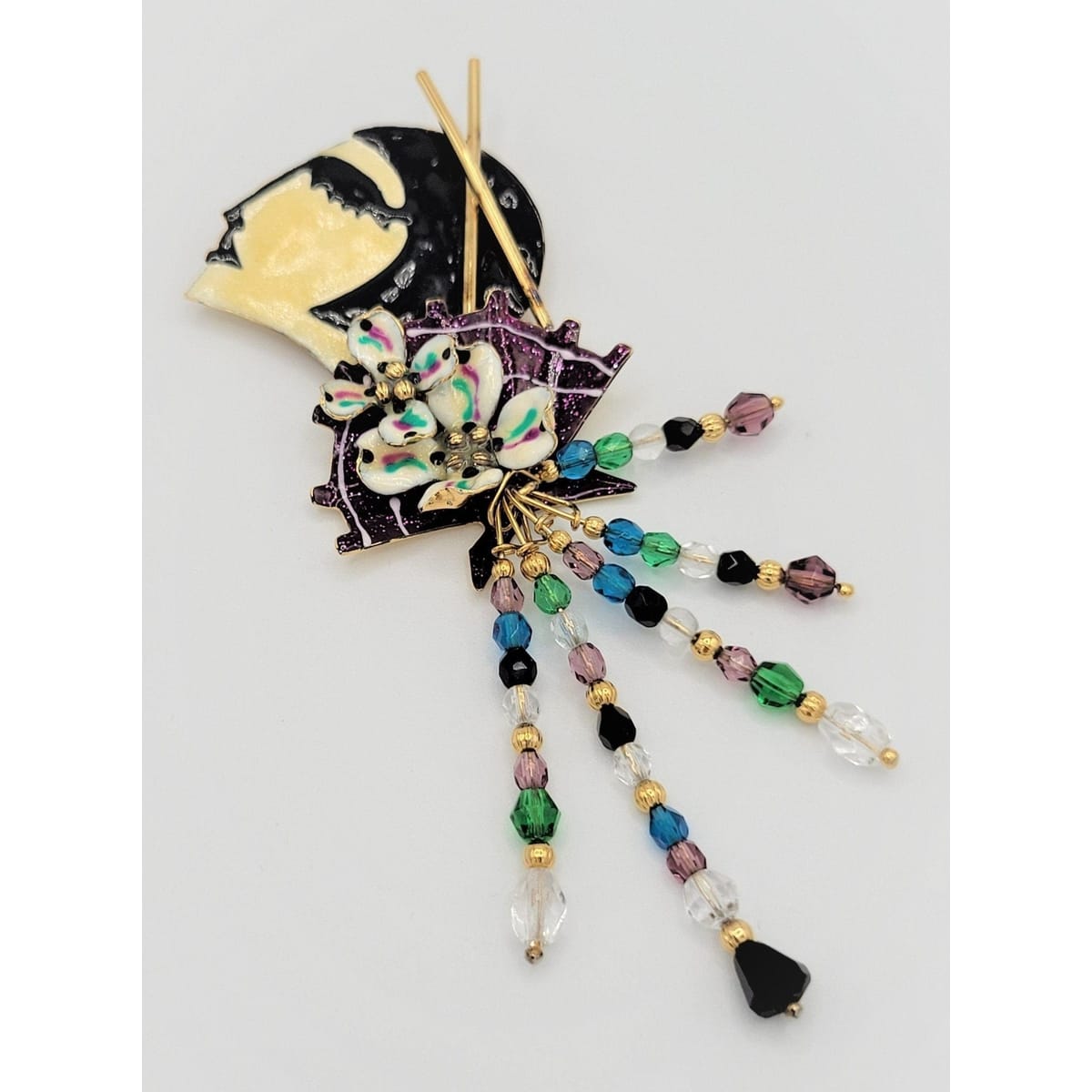 Lunch At The Ritz Jewelry RARE Couture Lunch At The Ritz LATR Art Deco Hollywood Lady Brooch 1989 HUGE