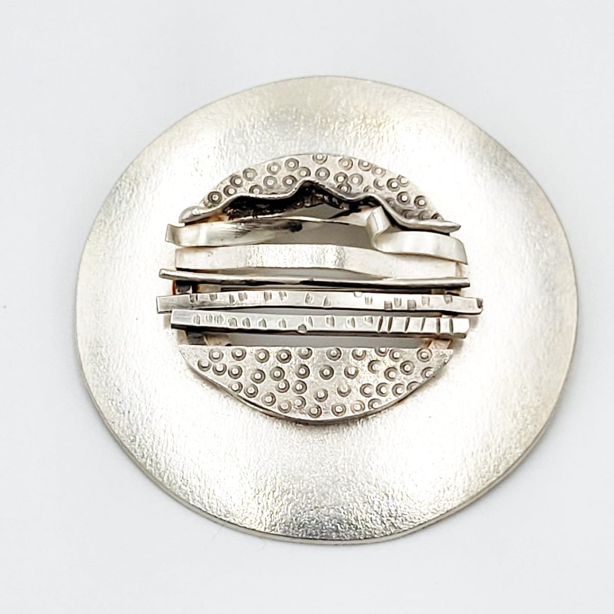 Lynn Floriano Jewelry Artisan Designer Lynn Floriano Sterling Large Abstract Modernist Brooch 1995
